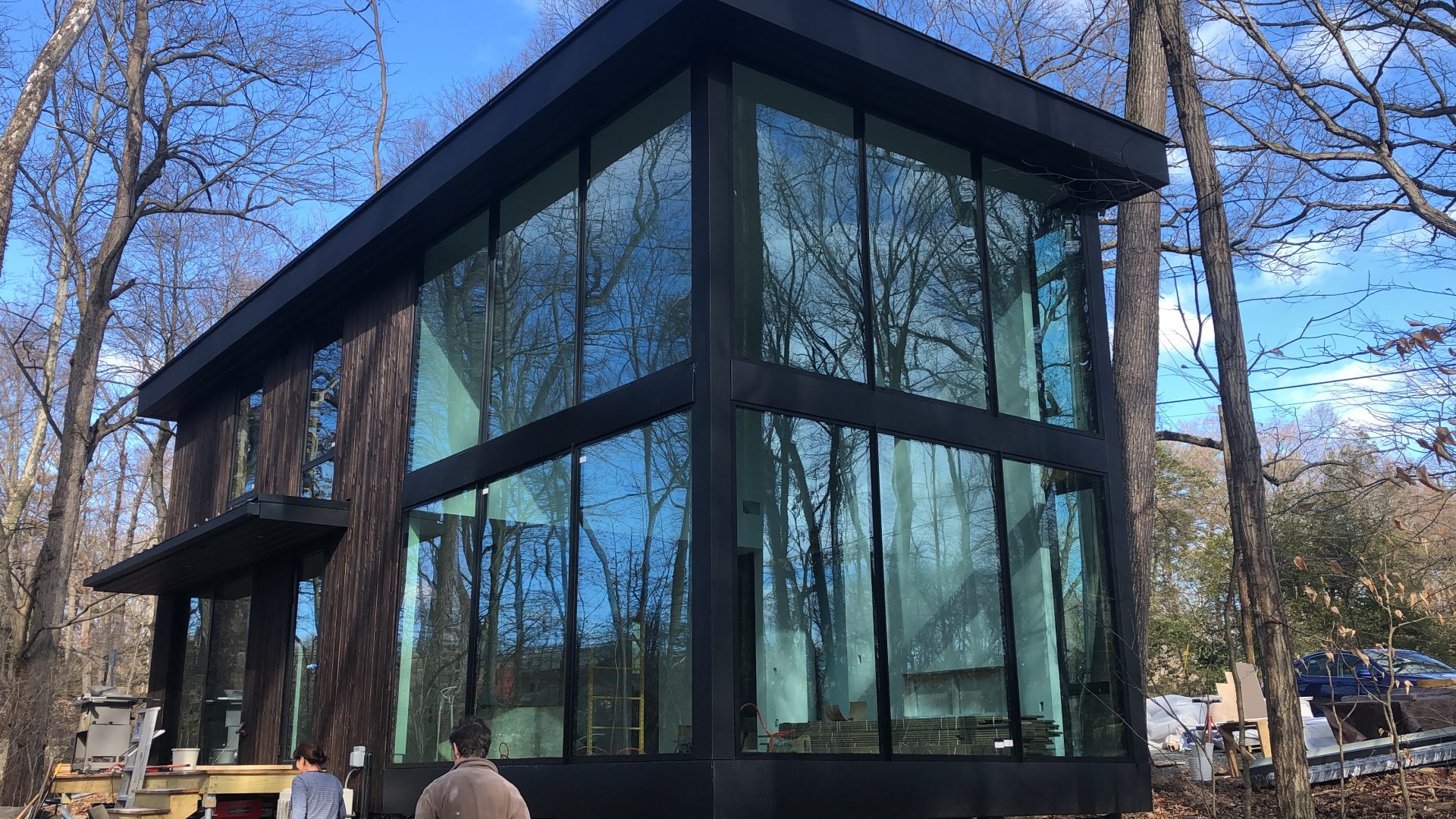 house exterior with aluminum tilt turn casement windows