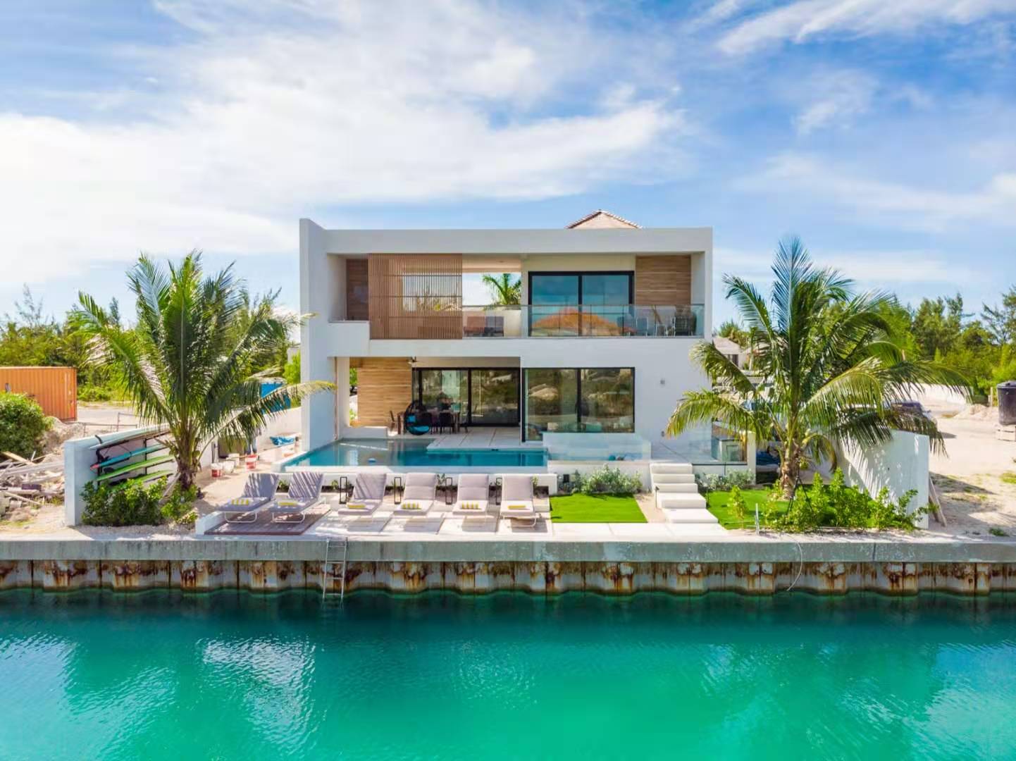 pool and modern California house