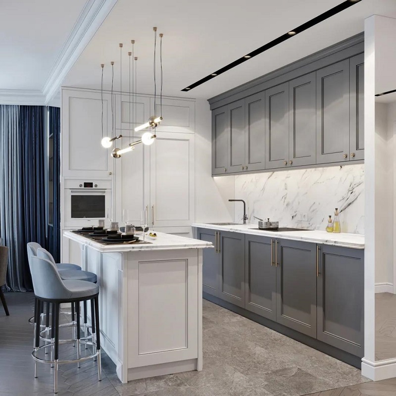 gray modern kitchen modern shaker cabinets