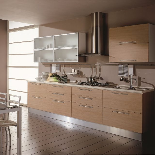 wood grain flat panel cabinets