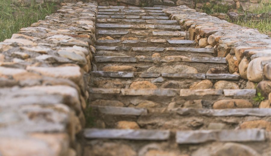 outdoor stone stairway